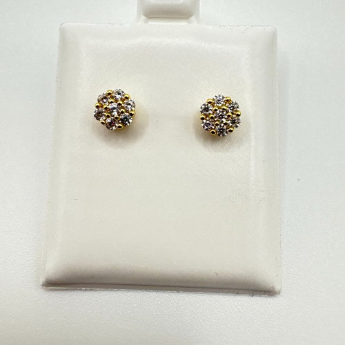 Flower Cluster Earrings .925 Silver VVS Lab Gemstones