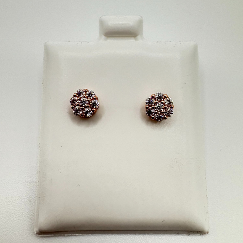 Flower Cluster Earrings .925 Silver VVS Lab Gemstones